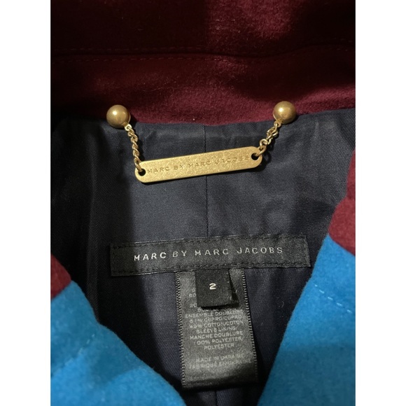 Marc by Marc Jacobs Nicoletta Color Block Pea Coat - Picture 3 of 10